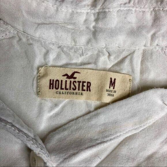 Hollister White Cropped Button Down Shirt - Picture 6 of 6
